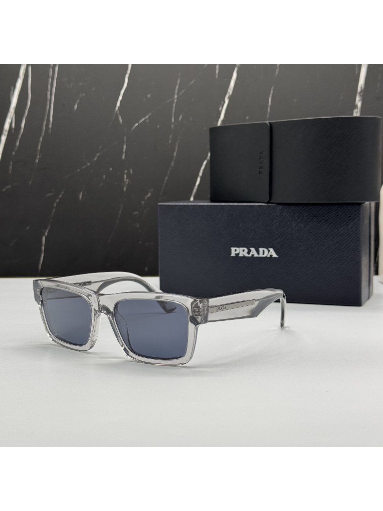 New Prada Pr25zs U430a9 Sunglasses Pr 25zs U430a9 Square Gray/Blue Men Spr 25z